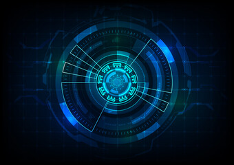 digital abstract circle on dark blue background technology communication circuit board design concept