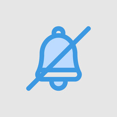 Mute icon in blue style about essentials, use for website mobile app presentation