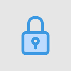 Padlock icon in blue style about essentials, use for website mobile app presentation