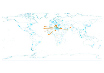 Export concept map for Libya, vector Libya map  on white background suitable for export concepts. File is suitable for digital editing and large size prints.