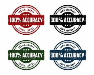 100% accuracy sign or stamp on white background, vector illustration