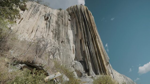 Hierve el Agua, Petrified Waterfall in Oaxaca. Low Angle View