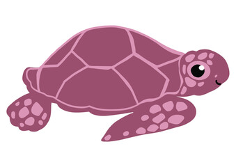 ウミガメのパステル主線無しイラスト
