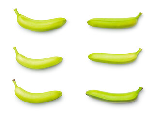 Unripe green bananas isolated on white background. © Jiri Hera