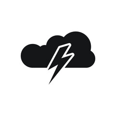 Cloud with thunder ray icon design. vector illustration