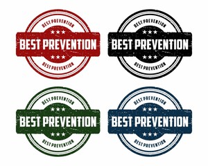 Fototapeta premium Best prevention grunge rubber stamp on white background, vector illustration