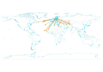 Export concept map for Sweden, vector Sweden map  on white background suitable for export concepts. File is suitable for digital editing and large size prints.