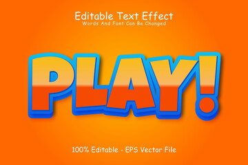 Play editable Text effect 3 Dimension Emboss cartoon style