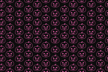 simple halloween pattern of cute pumpkins