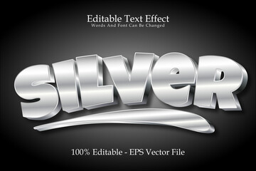 Silver editable Text effect 3 Dimension Emboss luxury style