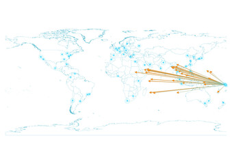 Export concept map for Tuvalu, vector Tuvalu map  on white background suitable for export concepts. File is suitable for digital editing and large size prints.