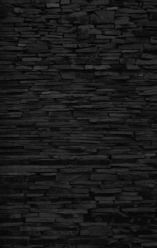 Black Slab Granite Background, Slate Stone Wall