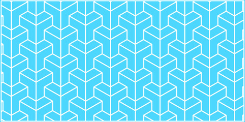 Seamless light blue Asian trilateral pattern vector