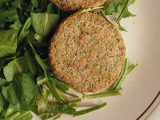 vegan burger with salad