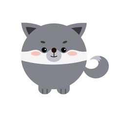 Circle forest animal face with paws icon isolated on white background. Cute cartoon round shape kawaii kids avatar character. Vector flat clip art illustration mobile ui game application.