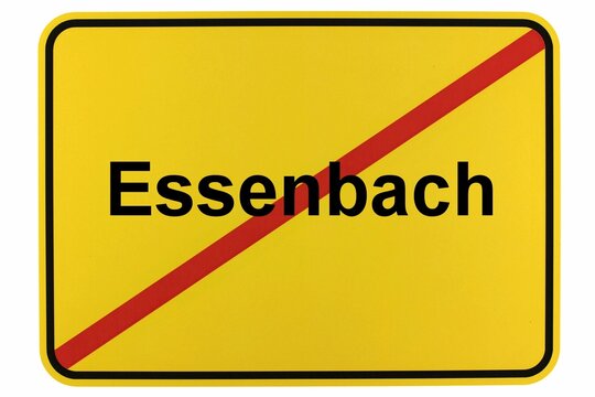 Illustration eines Ortsschildes von Markt Essenbach in Bayern
