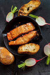 grilled salmon with fresh vegetables