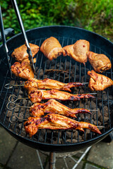 grilled chicken on the grill