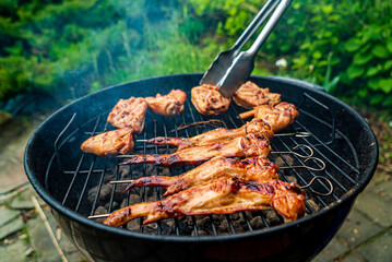 grilled chicken on the grill