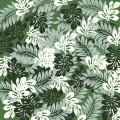 Green leaves seamless pattern. Best use for textile and printing