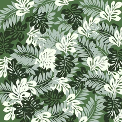 Foto auf Acrylglas Green leaves seamless pattern. Best use for textile and printing © Giree