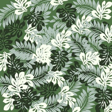 Green leaves seamless pattern. Best use for textile and printing © Giree