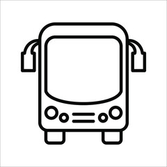 Bus icon symbol vector illustration of a school bus or public transport on white background.