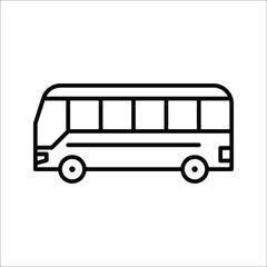 Bus icon symbol vector illustration of a school bus or public transport on white background.