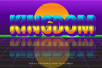 Kingdom editable Text effect 3 dimension emboss Retro style
