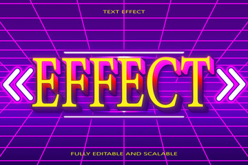 Effect editable Text effect 3 dimension emboss neon style
