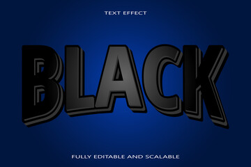 Black editable Text effect 3 dimension emboss modern style