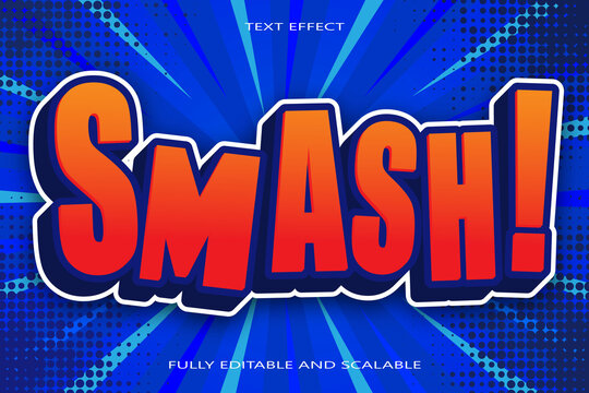 Smash editable Text effect 3 dimension emboss comic style