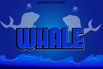 Whale editable Text effect 3 Dimension emboss modern style