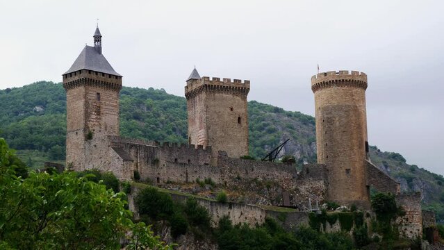 Old medieval castle in Foix, Ariege, south France.