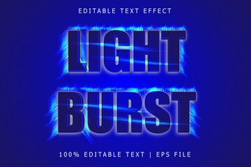 Light burst editable Text effect 3 Dimension emboss modern style