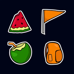 summer icon set 