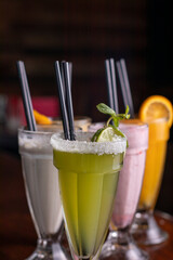 cocktail with kiwi and strawberry