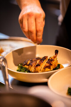 Seasoning food ready for serving