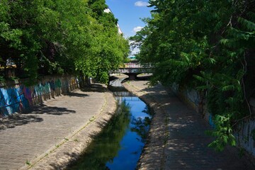 Fluss Parthe am Alten Zollamt in Leipzig, Sachsen, Deutschland