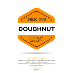 Creative (Doughnut) logo, Doughnut sticker, vector illustration.