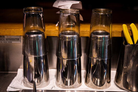 Cocktail shakers upside down