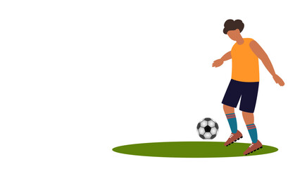 Obraz premium Male soccer player kicking ball