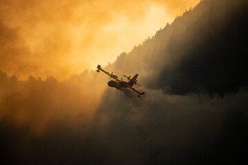 Fototapeta na wymiar Wildfire Vesio, Italy