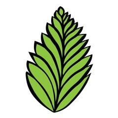 Green leaves. Isolated vector illustration. Green leaves.