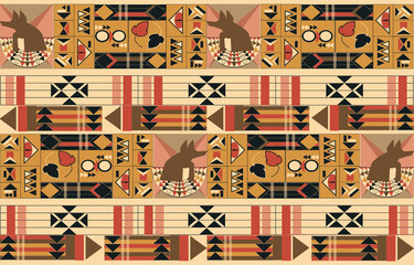 Ikat geometric folklore ornament. Tribal ethnic vector texture. Seamless striped pattern in Aztec style. Figure tribal embroidery. Indian, Scandinavian, Gyp sy, Mexican, folk pattern.ikat pattern