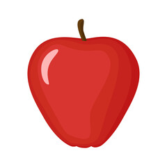 Red apple vegan fruit vector flat isolated illustration
