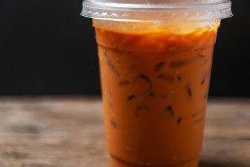Tea thai, Ice tea milk or Ice milk tea, Sweet drink