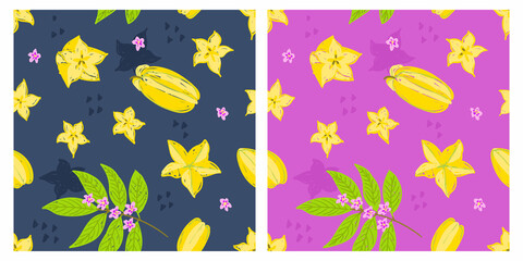carambola modern trendy seamless pattern