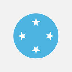 Country Micronesia. Micronesia flag. Vector illustration.