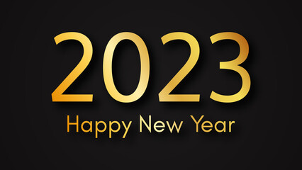 2023 Happy New Year gold background